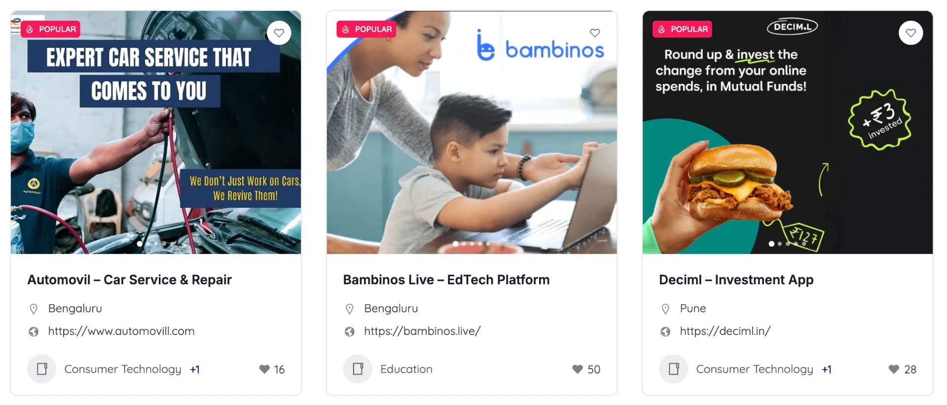 Business profiles on TapStartX