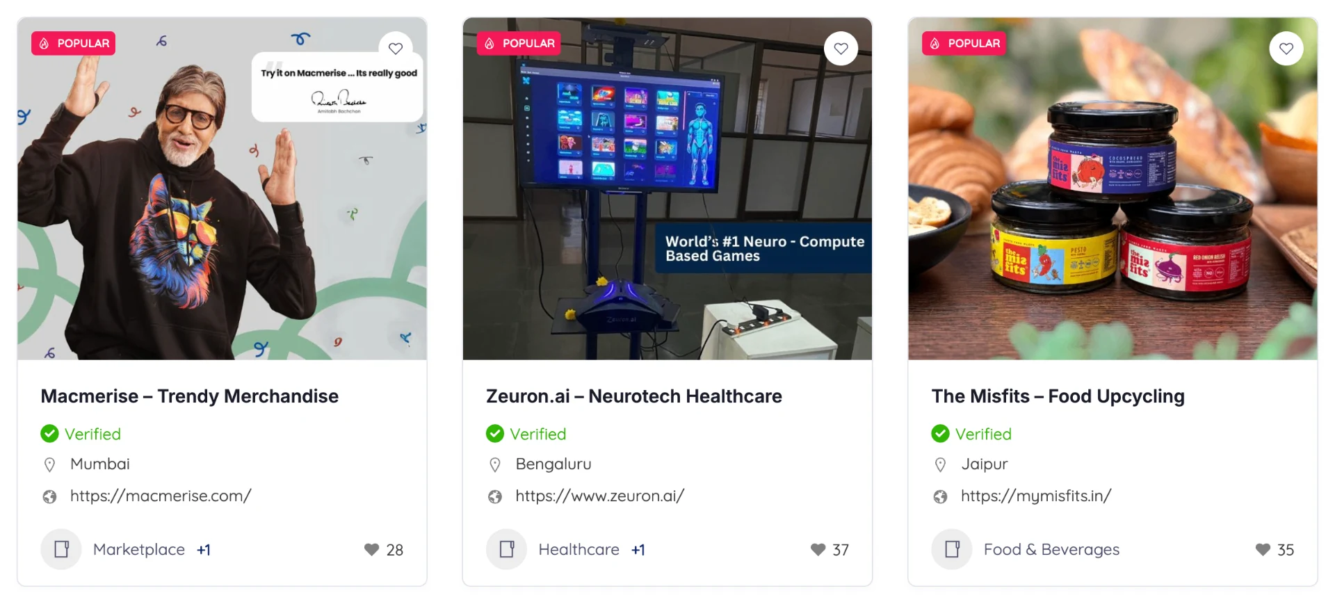 Business profiles on TapStartX