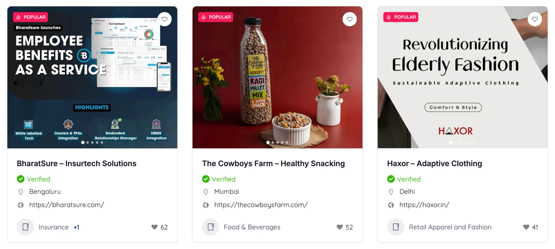 Business profiles on TapStartX